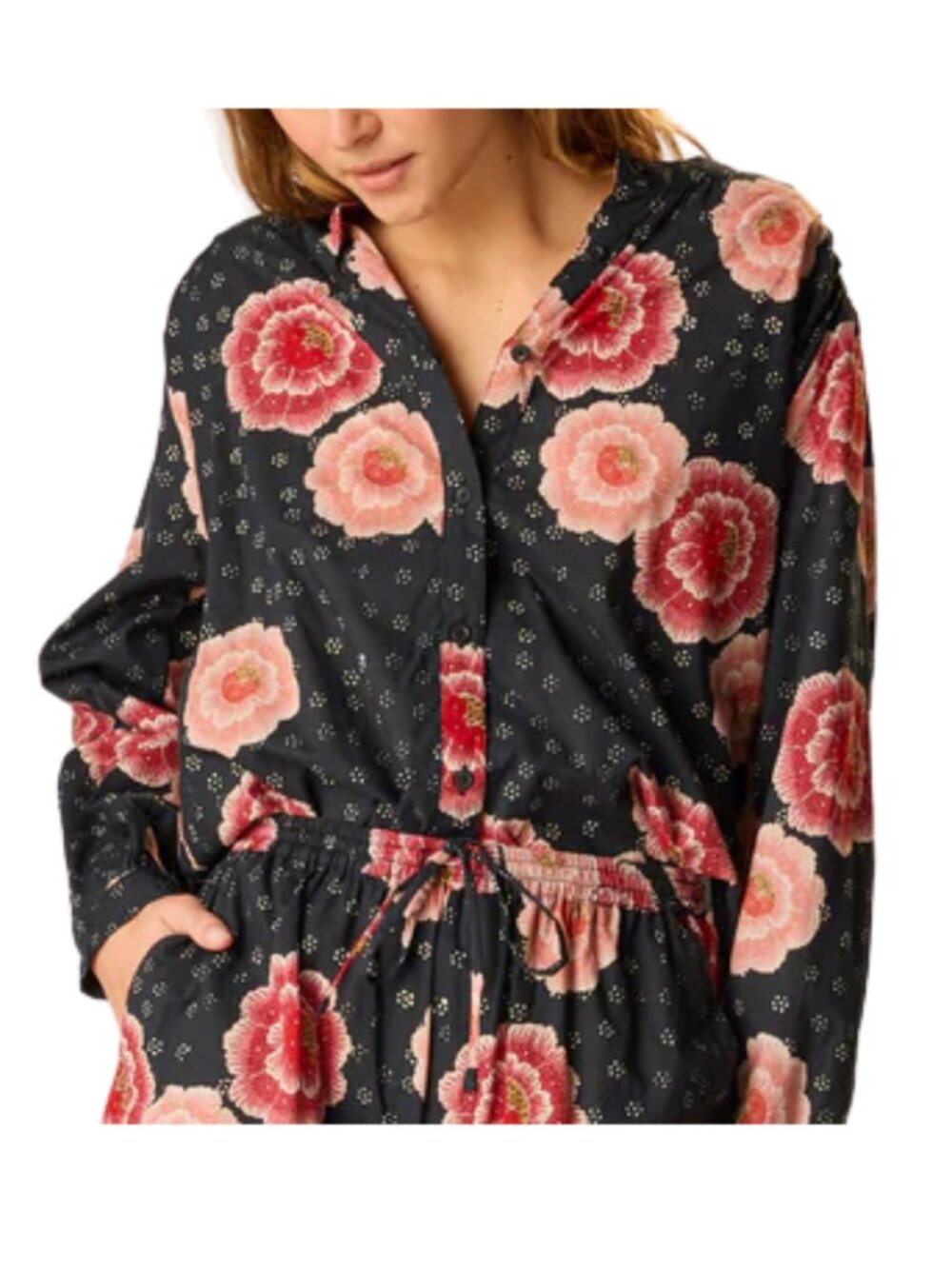 NATALIE MARTIN  Tolan Printed Shirt - Indigo. Size XS.
